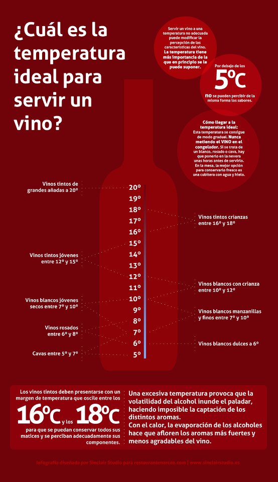 Guia temperatura ideal vino